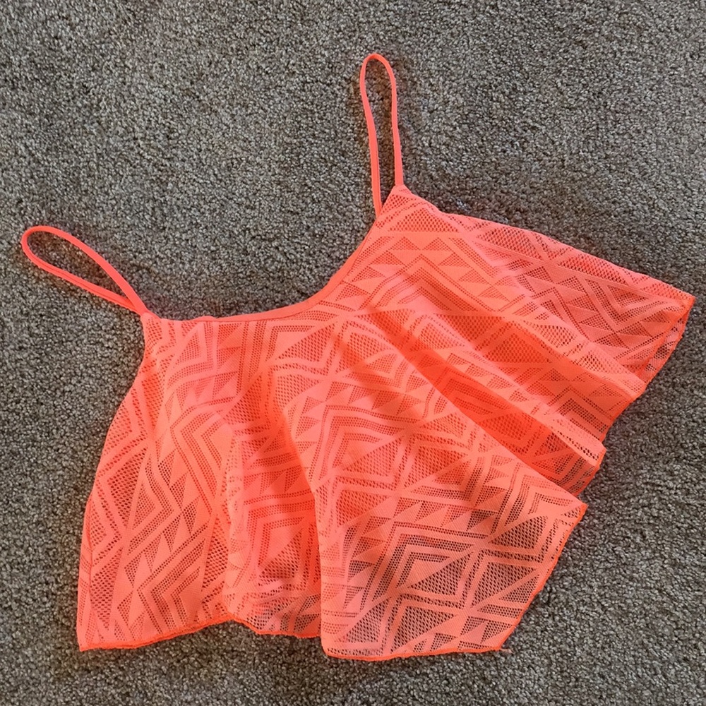 Charlotte Russe Spaghetti Strap Lace Crop Top - Picture 1 of 5